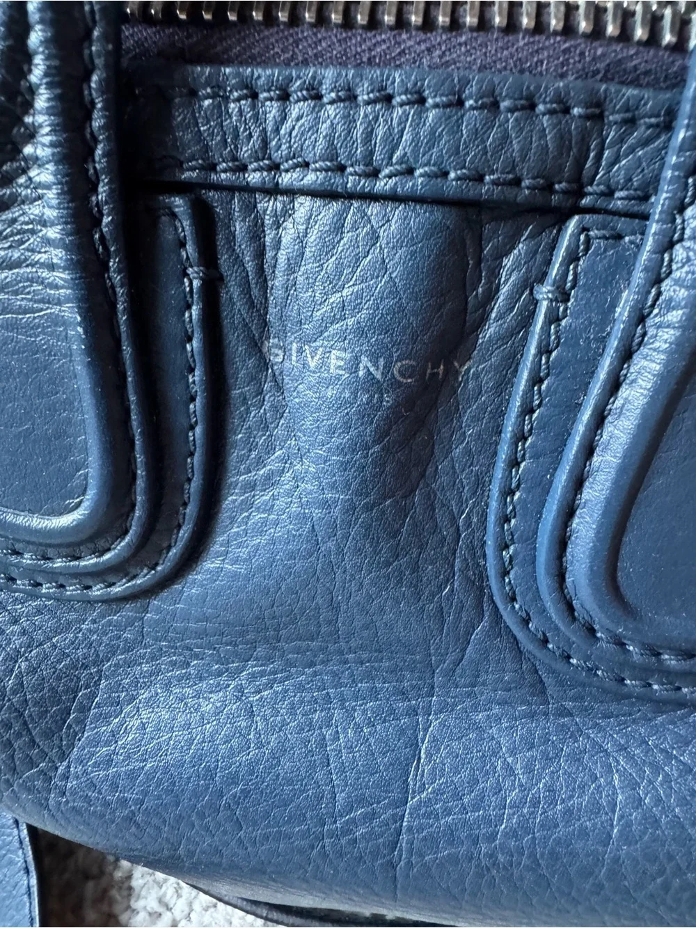 Givenchy Navy Leather Nightingale Small  with Crossbody Strap